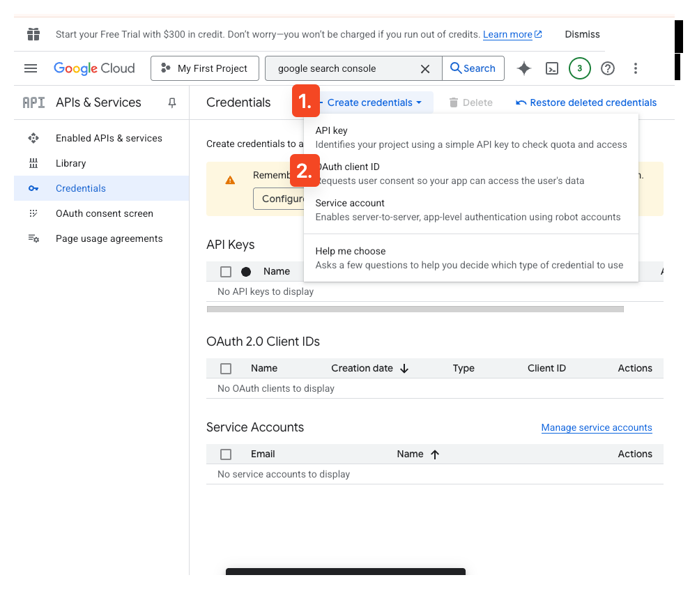 Printscreen OAuth client ID