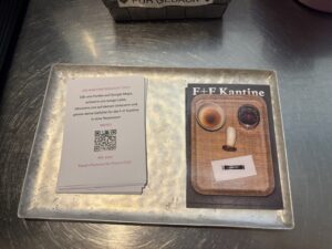 Flyer with QR code to take away - Kantine Altstetten
